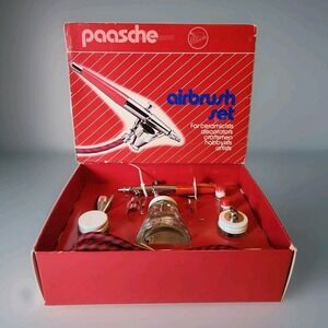 New VTG 80s Paasche V Airbrush Set - NOS Made in USA For Ceramics Artists Crafts